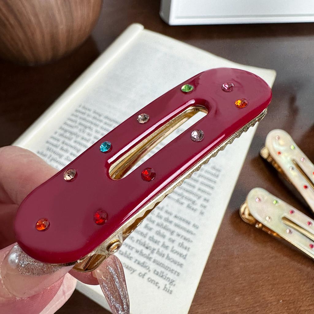 Hair Stylish Oval Claw With Dazzling Rhinestones Ideal For Everyday Accessories Fashion