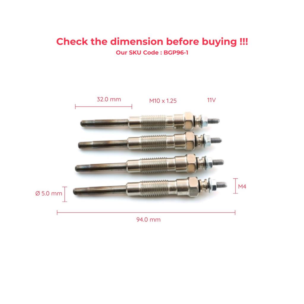 BGP96-1 4 шт. Свеча накаливания Вспомогательный нагреватель 11 Вольт 1985054010 для Toyota VW Taro