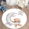 Living Room Round Carpet Floor Mat Kids Anti-Slip Mat Cartoon Bear Print Kids Carpet Kawaii Area Rug