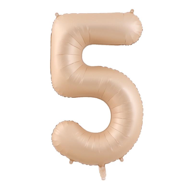 40 Inch Beige Cream Caramel chocolate Color Retro Number Balloon 123456789 for Baby Shower Birthday Party Wedding Decoration