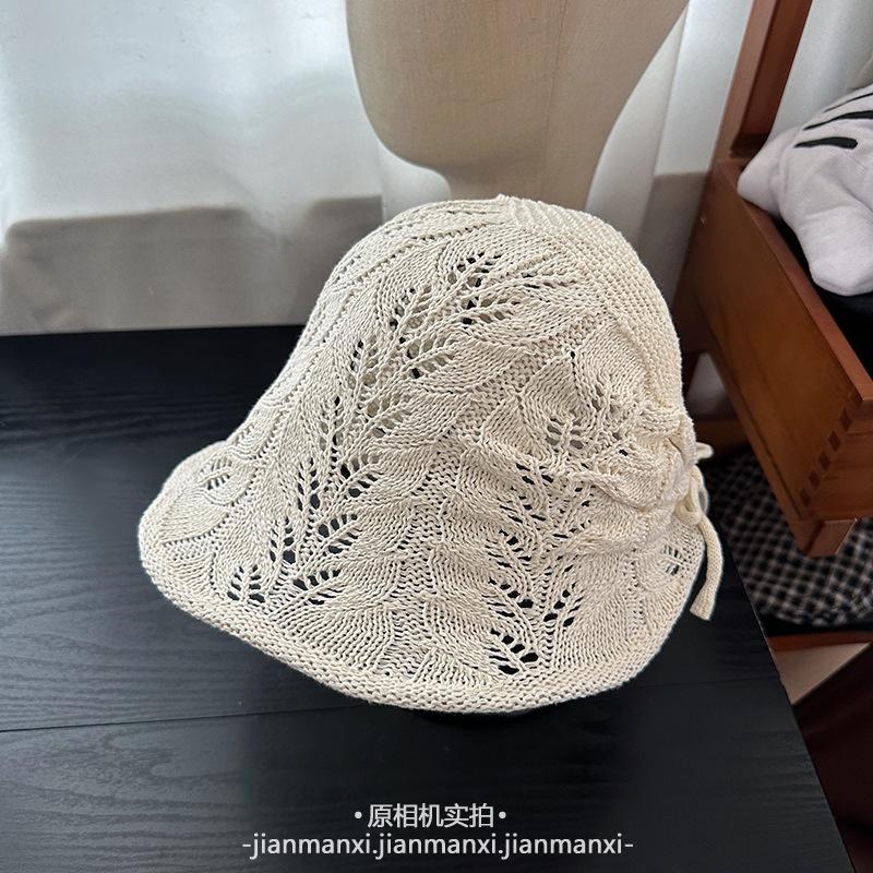 Basin Hat Women'S Fashion Hat Summer Fashion Versatile Woven Hollow Breathable Sunscreen Hat Sun Hat