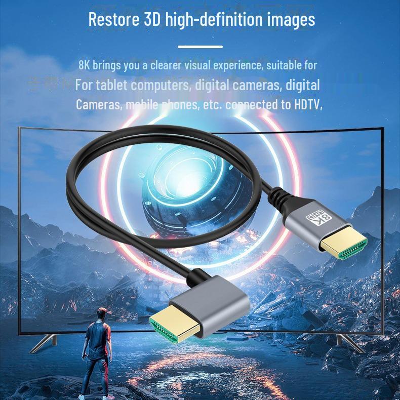 «8K/60 Гц 4K/120 Гц HDMI 2.1 кабель с гибкими угловыми соединителями для мониторов»