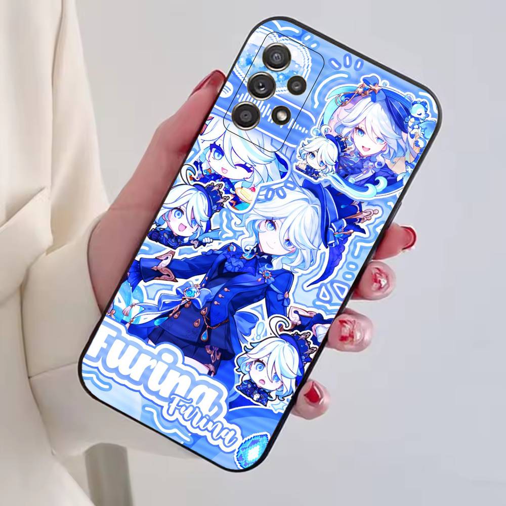 Чехол для телефона Genshin Impact F-Furina для Samsung S25, S24, S21, S22, S23, S30, Ultra, S20, Plus, Fe, Мягкий силиконовый черный чехол