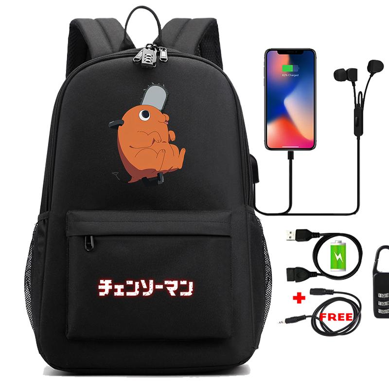 Рюкзак с принтом аниме для девочек, USB-сумка для ноутбука, школьный рюкзак для подростков, водонепроницаемый противоугонный школьный рюкзак