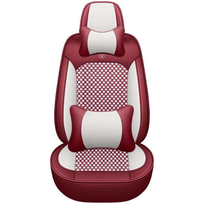 Ice Silk Breathable Leather Car Seat Cushion - Universal Fit, All-Season, Fully Surrounding Design