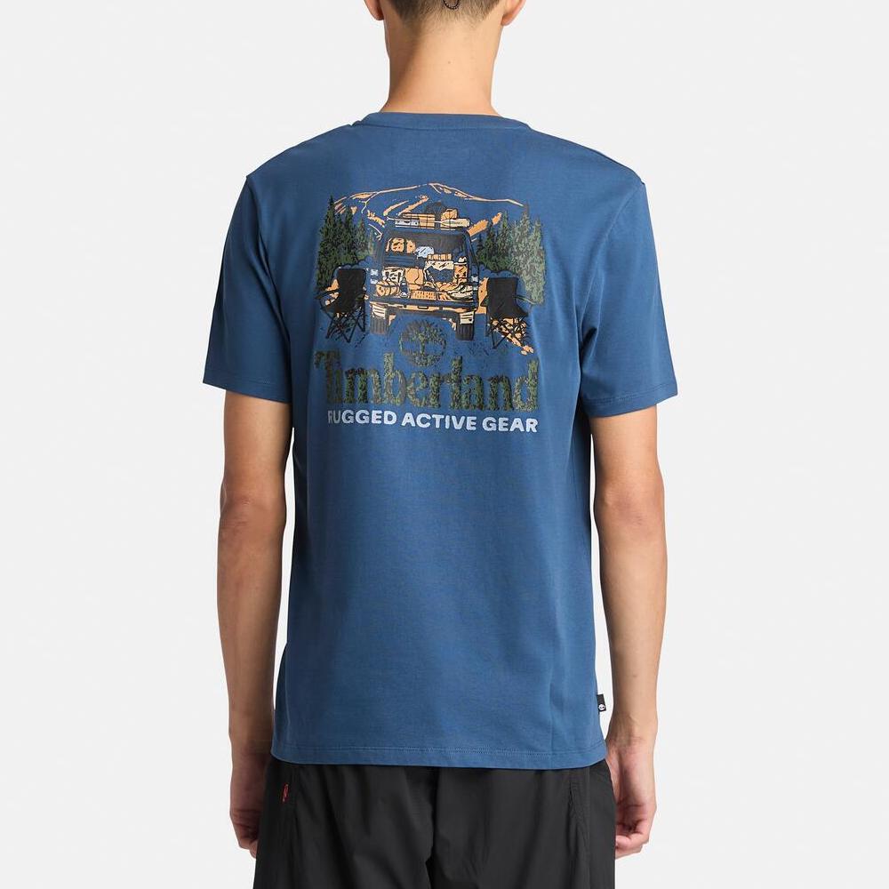 Timberland American Vintage Logo Casual Breathable Short Sleeve T-Shirt Men T-Shirts Deep-Indigo A6AAU-288