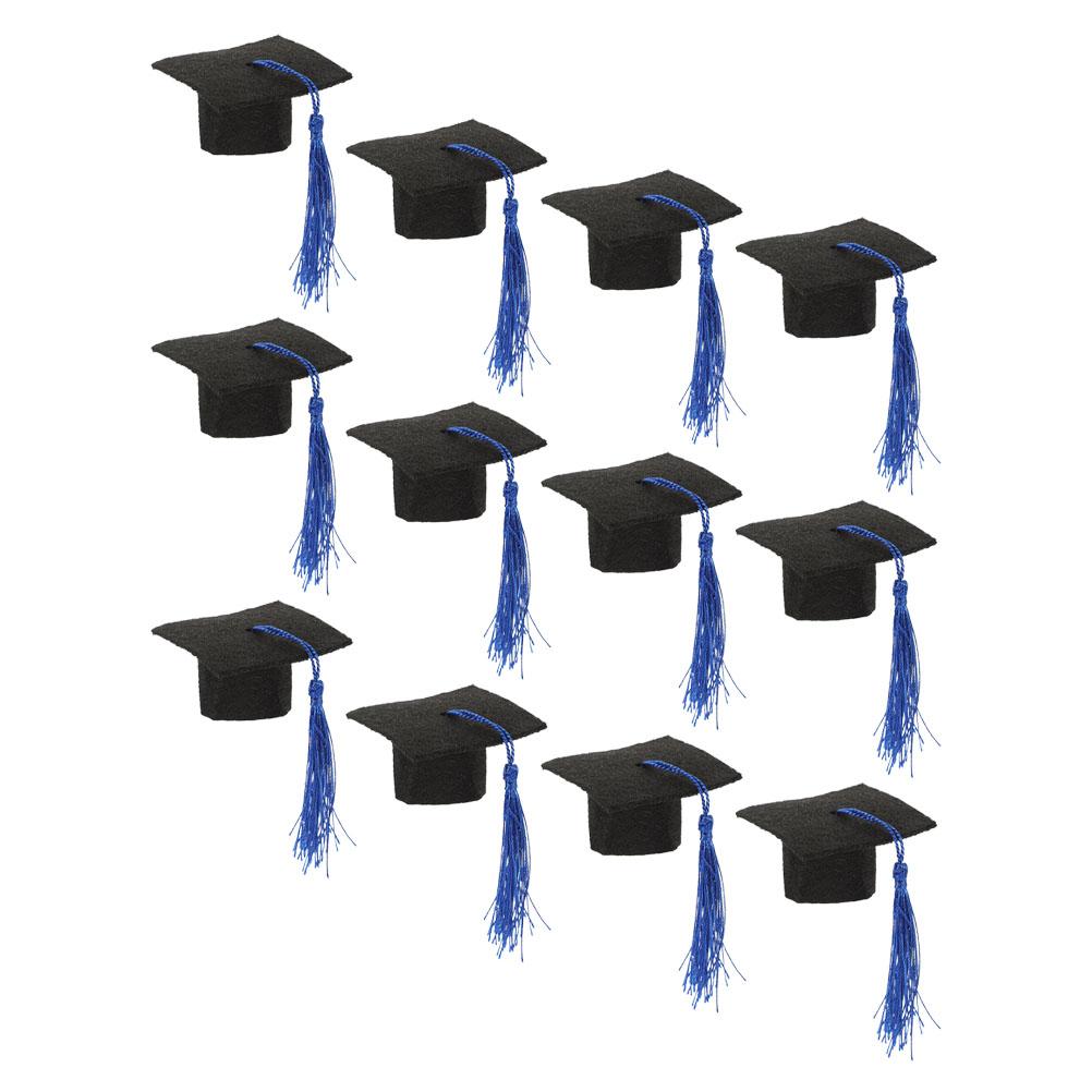 12 шт. Мини-докторская шляпа, выпускной колпачок для бутылки, украшение для вечеринки, нетканый материал, забавные колпачки для заглушек