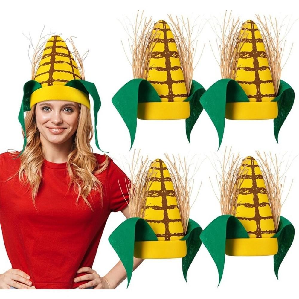Breathable Lining Corn Shaped Funny Party Hat Soft Felt Quirky Cosplay Cap  Festival Celebration