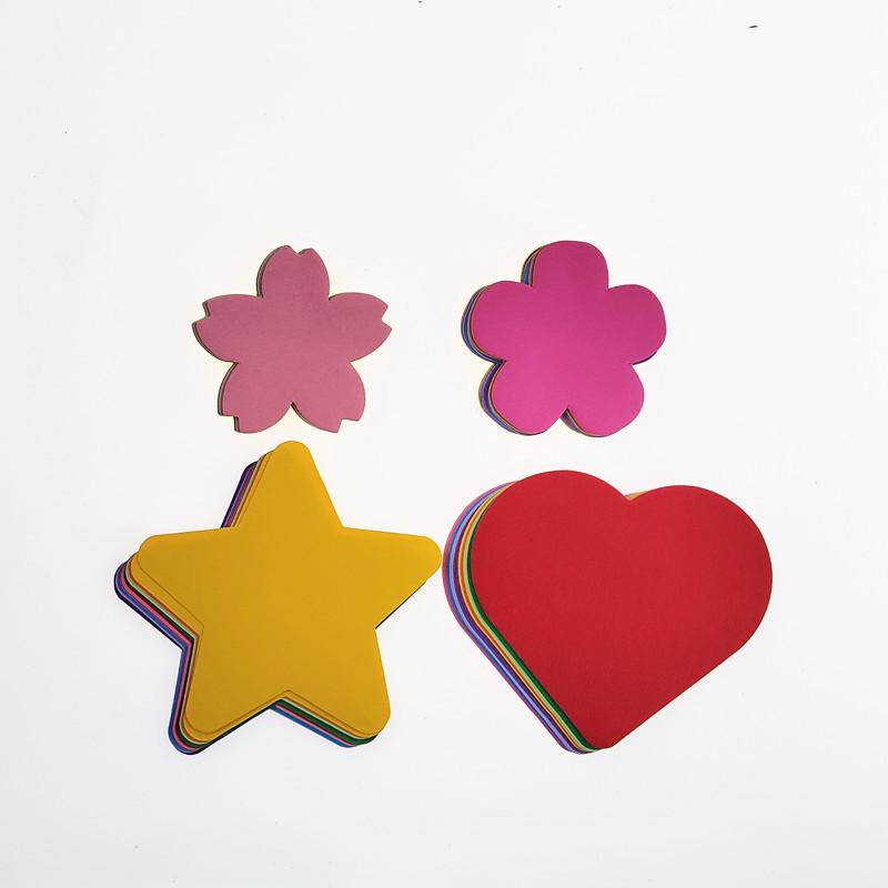 Плотный цветной картон: Формы Сердце, Звезда, Цветущая слива и Круглые формы для детского оригами и поделок