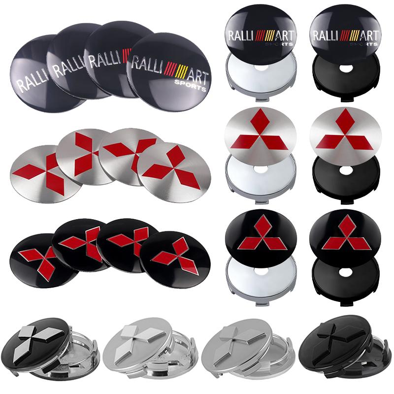 cxzbfh1 4Pcs 56/60MM Car Wheel Center Hub Caps Badge Tire Rim Cover For Mitsubishi Ralliart Colt ASX Lancer Pajero Outlander Galant L200