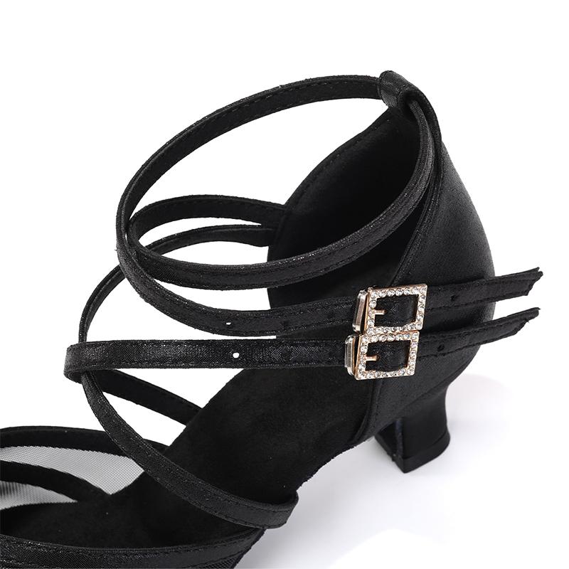 Сетчатые туфли для латиноамериканских танцев для взрослых женщин, профессиональные, на среднем каблуке, для современных бальных танцев, танго, сальсы, на каблуке 5 см