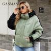 Gasman 2022 New Brand Warm High-quality Winter Jacket Women Short Splice Color Parkas High Collar Hooded Women's Jackets 81727