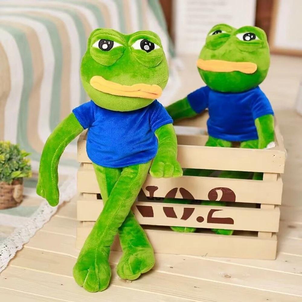 40cm Sad Frog Plush Toy Soft Stuffed Pillow Magic Expression Pepe The Sad Frog Animal Plush Doll Birthday GIfts for Girls Boys