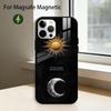 Забавный чехол для телефона с лицом Солнца и Луны для iPhone17,16,15,14,13,12,11 Plus,Pro, магнитный, с беспроводной зарядкой Magsafe