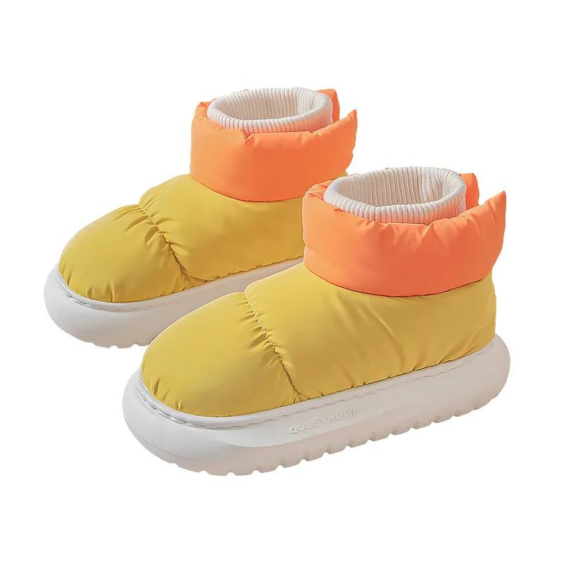 Зимние женские ботинки, водонепроницаемая платформа, хлопковая обувь, зимние ботинки, плюшевые, теплые, для дома, новые, удобные, нескользящие, ботильоны