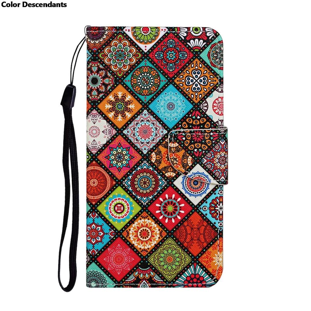 Painted Leather Case for Redmi Note 8 9 10 11 Pro 9S 9C 9A 9T Flip Wallet Card Slot Holder Phone Book Cover Flower Cat