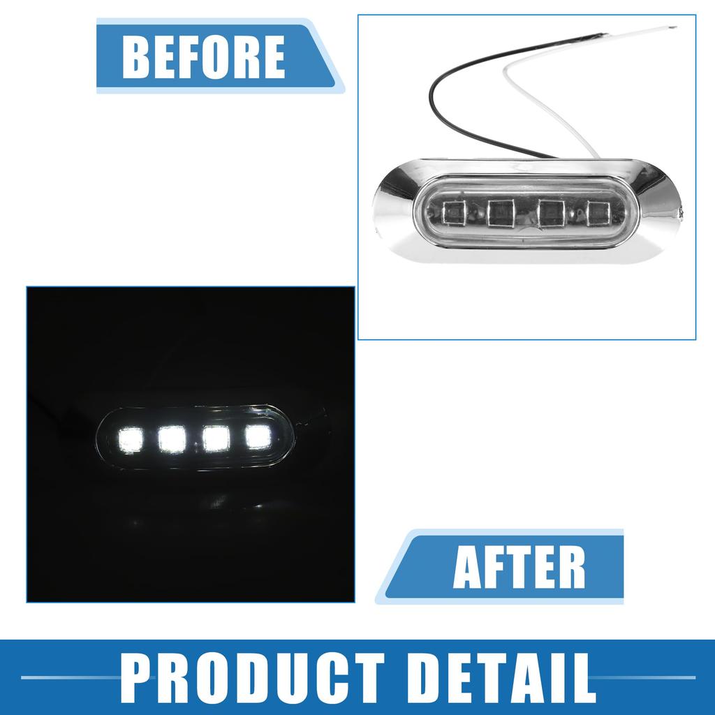 A ABSOPRO Front Rear Side Marker Lights, Waterproof Oval Position Lamp Clear for Lance,