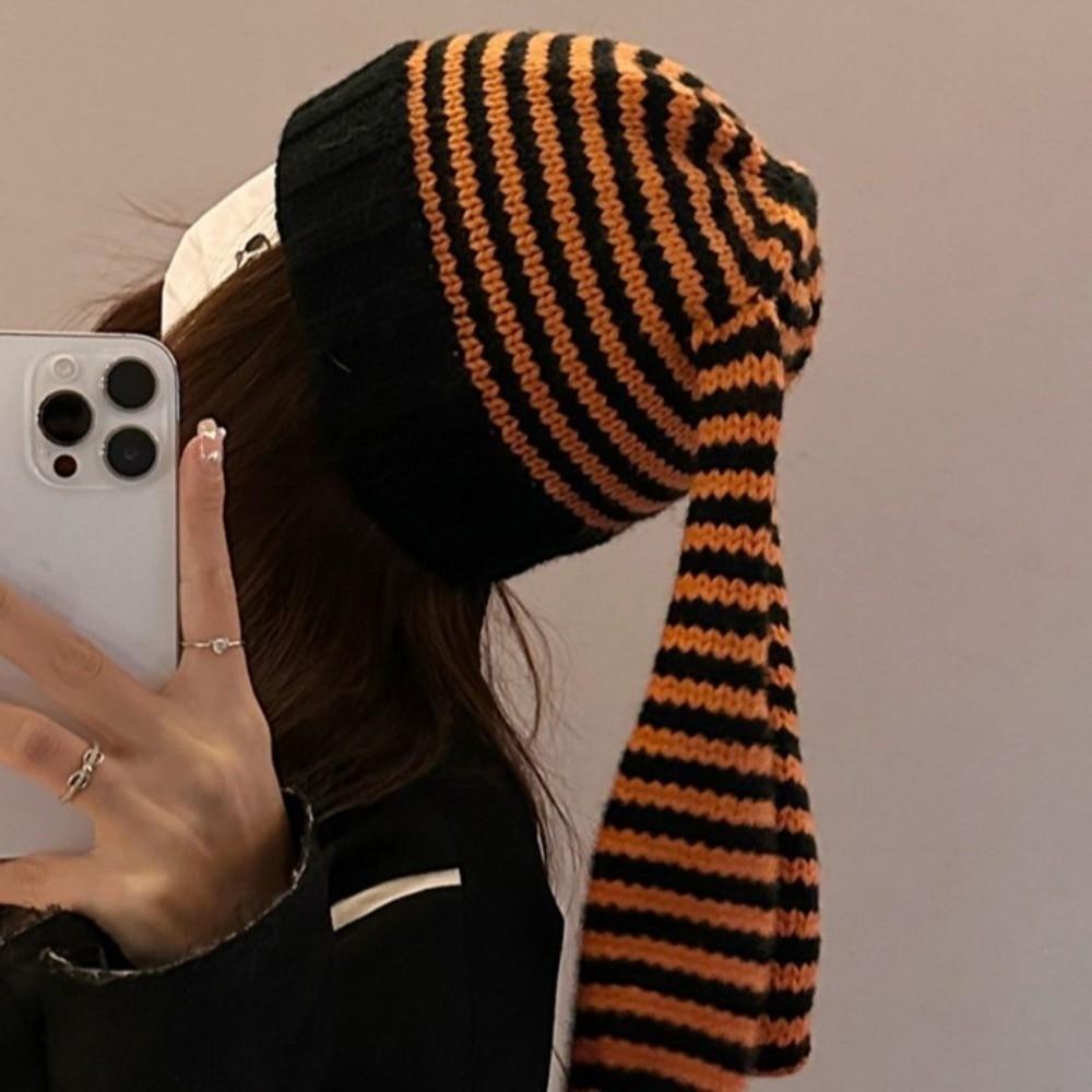 Long Ear Rabbit Ears Hat Keep Warm Ear Protection Hat New Crochet Knitted Hat Autumn Winter