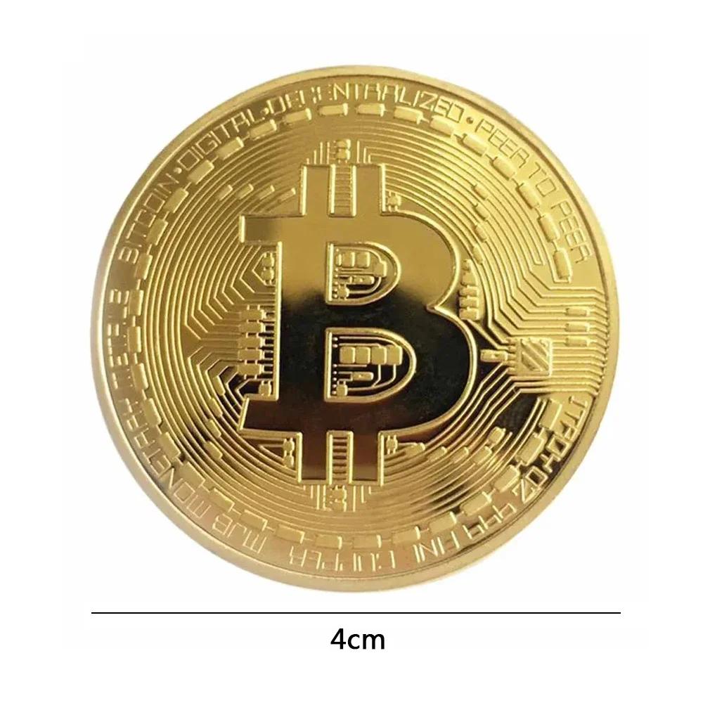 Позолоченная коллекционная монета Bitcoin, физический BTC Casascius Metal памятный художественный подарок, антикварная имитация криптовалюты Bit