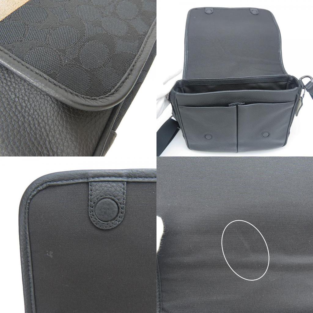 Used COACH Shoulder Bag C6583 Signature Canvas/leather Black Diagonally Hung