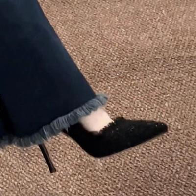 Осенние женские босоножки на шпильке с острым носком, женские роскошные туфли на тонком каблуке, женские элегантные модные дизайнерские туфли-стилетто для вечеринок