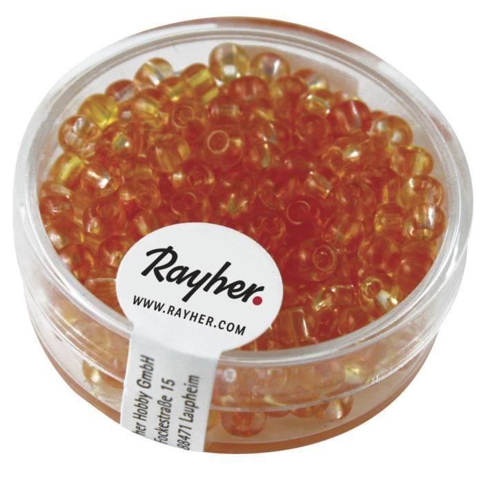 Rocailles - Rocailles - Ø 4 mm - Couleur corail - Aspect deux tons - Boîte 17 g