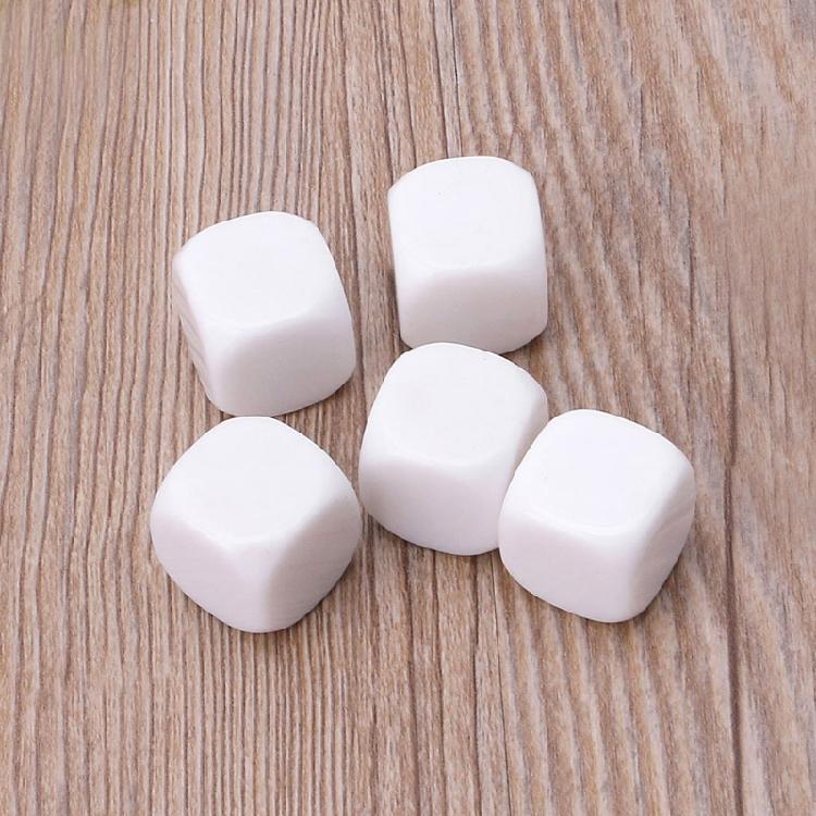10Pcs Kids Educational Toy Board Game Dices Set White Dices Mathematical Tool 6 Sided Dices Acrylic Round Corner Dices