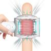 Male Auto Retractable Jet Cup Realistic Vagina Blowjob Oral Sex Masturbation Cup Handheld Retractable Rotating Vibrating Jet Cup