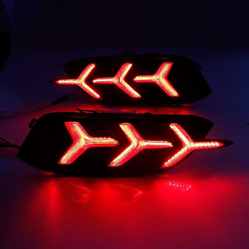 Динамический плавный сигнал поворота, светодиодный отражатель заднего бампера, вождение автомобиля, стоп-сигнал для Honda Civic 2016 2017