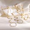 Ins Candy Color Geometric Flower Color Zircon Stainless Steel Back Chain Plated with 18k Gold Imitation Pearl Finger Bracelet