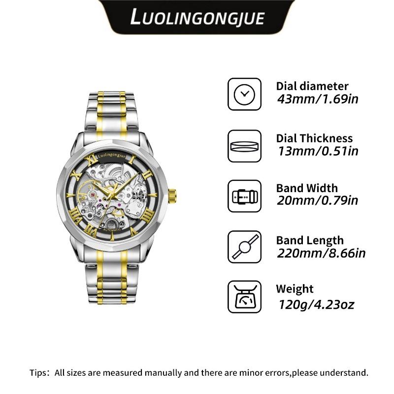 Мужские деловые часы Duke of Lorraine Luxury Select, двусторонние, с镂镂, светящиеся, полностью автоматические, механические