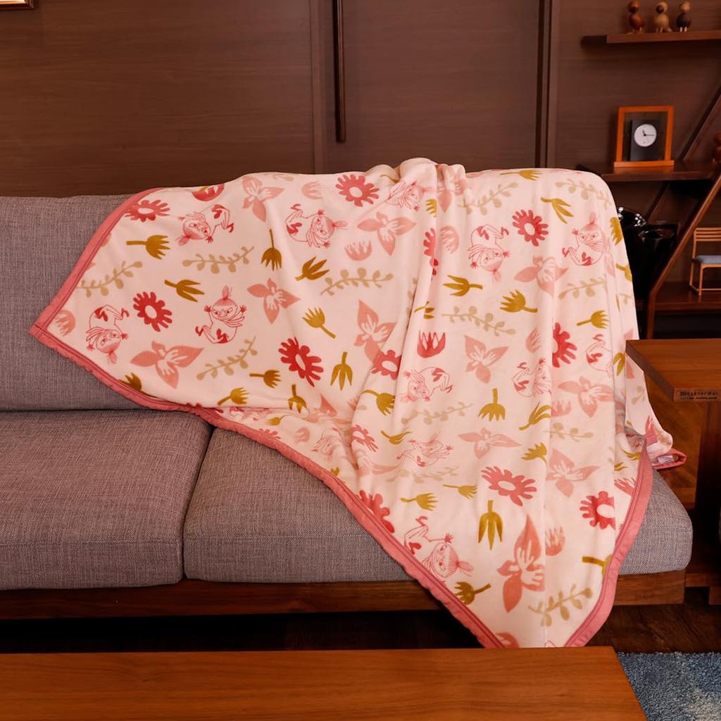 Marushin Moomin Little My Blanket In Herbal Pink, Cute Character Blanket, Fluffy and Stylish, 1475014300