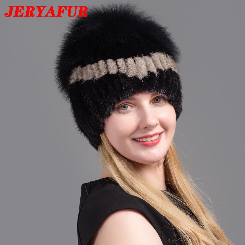 JERYAFUR, новый стиль, шапка из натурального лисьего меха, норковая шапка, зимняя женская натуральная вертикальная модная шапка высокого качества, шапка из серебряной лисы