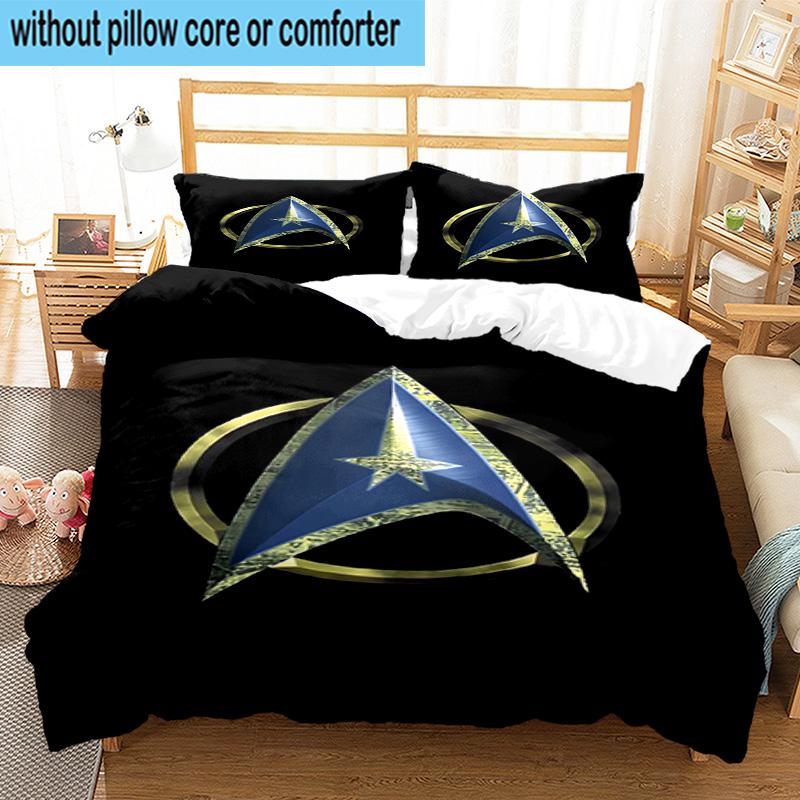 Starship Emblem 3pcs Bedding,Including 1pc Duvet Cover And 2pcs Pillowcases Perfect for Christmas,Ideal for Bedroom, Dormitory