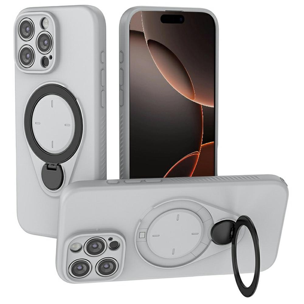 Для iPhone 16 Pro Магнитный чехол Вращающаяся подставка Чехол для телефона из ТПУ и ПК Совместим с MagSafe