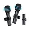 CINTYP Wireless Lavalier Microphone, Compatible with Two People Simultaneously, Clip-on, Instant Connection, 360° Sound Collection, Noise Reduction,