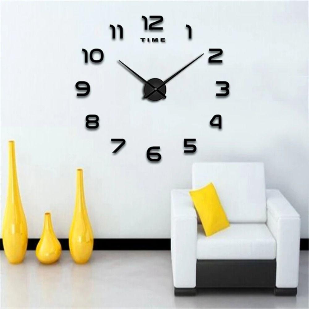 Easy Use Living Room Home Decor Frameless Design Acrylic Clock Decal Wall Sticker Mirror Stickers