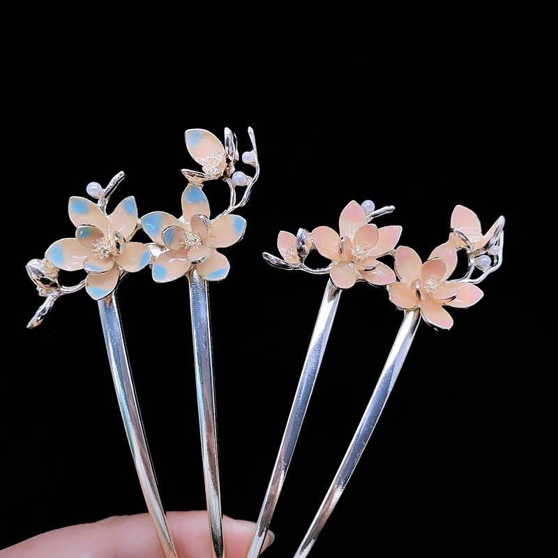 Древняя персиковая blossom U-образная заколка Новая китайская заколка Нежная заколка Продвинутое чувство Дисковые аксессуары для волос Заколка для головного убора
