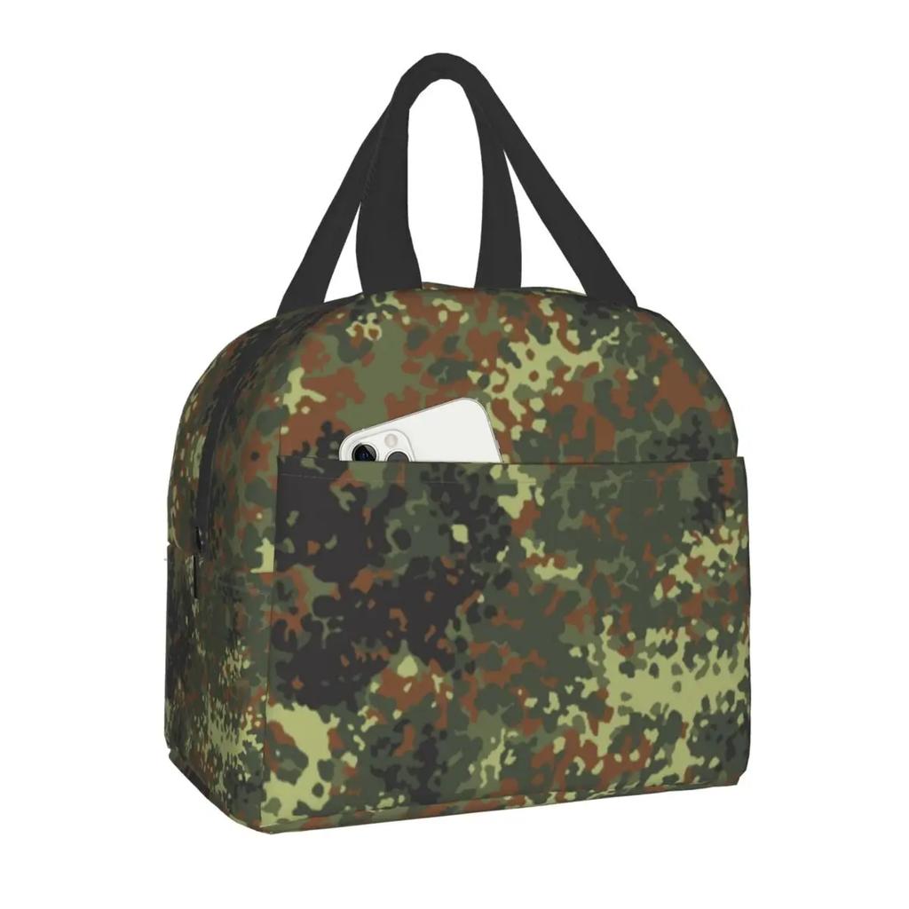 Military Camo Insulated Lunch Bag for Women Waterproof Army Camouflage Cooler Thermal Lunch Tote Office Picnic Food Bento Box