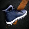 Men Footwear Boots for Men Navy Blue Color Faux Leather Laces Model Vulcanized Material Winter Season Shoes Ankle Warm Wedding CH055