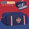 New Style Oxford Pencil Case British Wind Primary School Students' Stationery Storage Unisex Large Capacity Nylon Lining