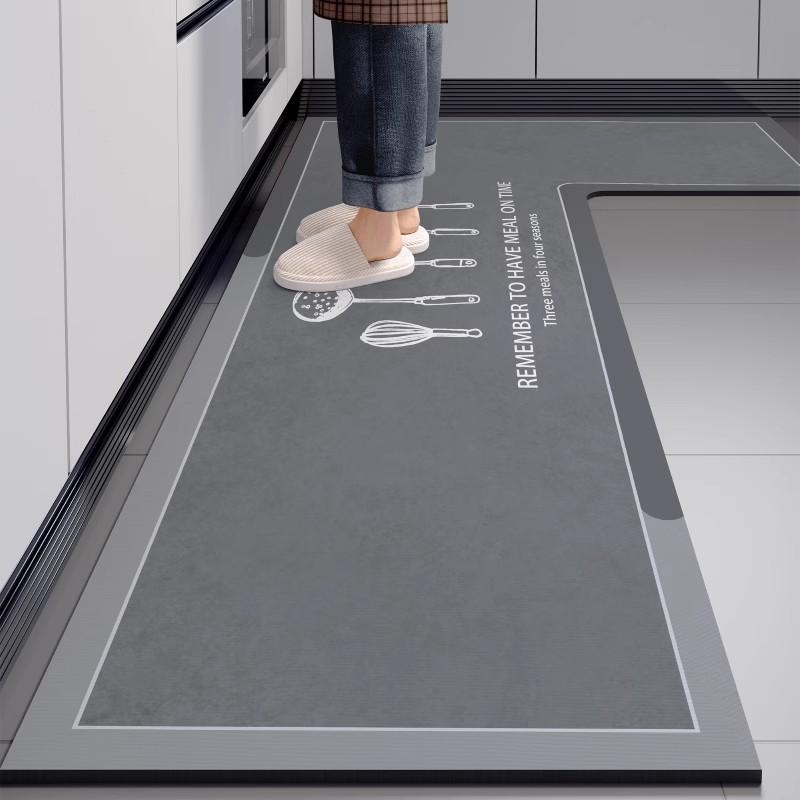 Premium Kitchen Floor Mat L-shaped Dirt-resistant Anti-slip Mat Diatom Mud Easy To Clean Foot Mat Household Quick-drying Water-absorbing Floor Mat