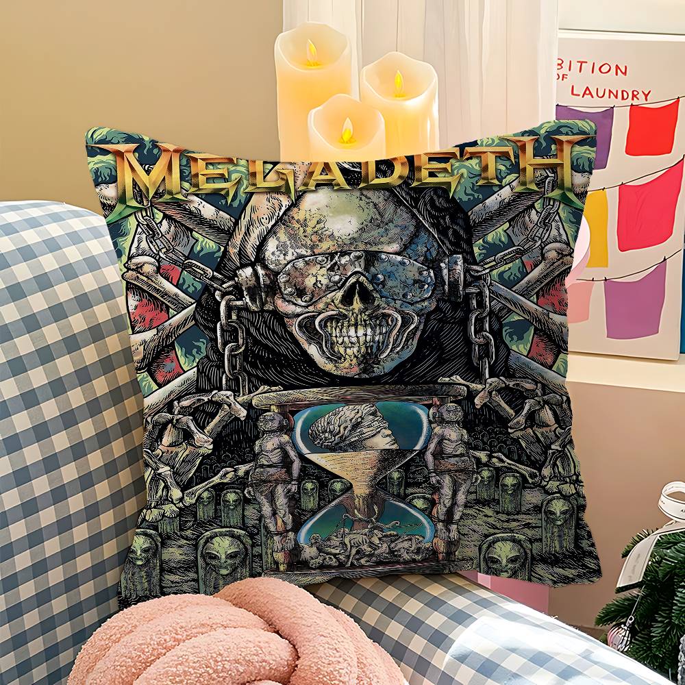 Band M-Megadeth Pillow Gift Home Office Decoration Pillow Bedroom Sofa Car Cushion CoverPillow Case