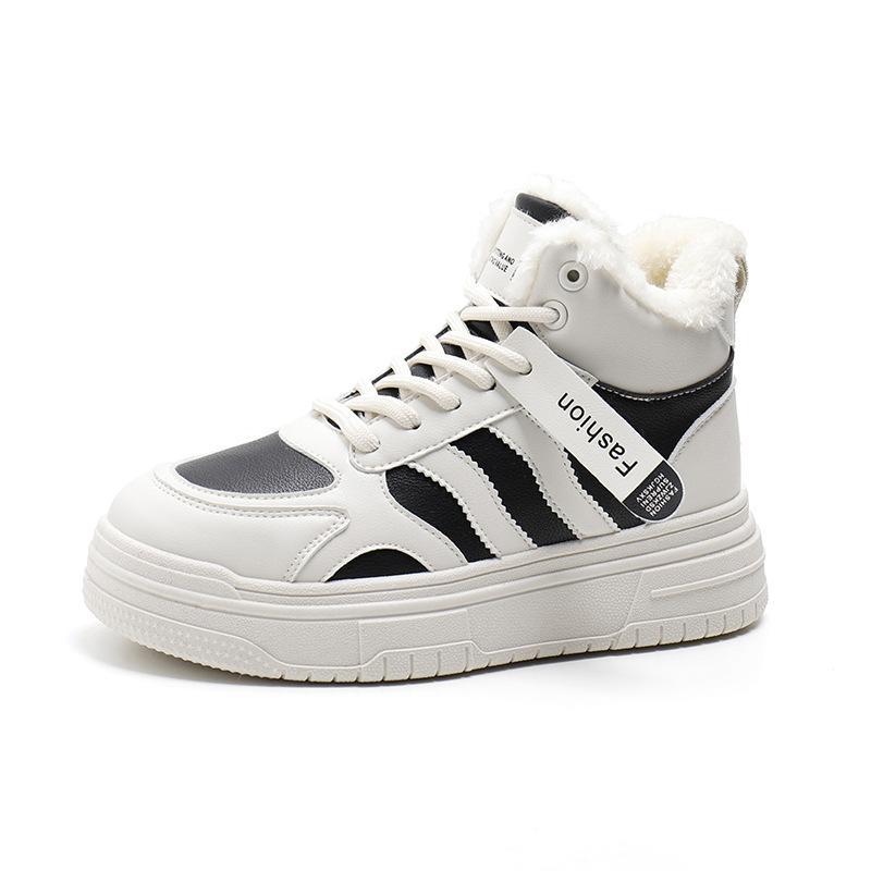 New little white shoes women's velvet thickened warm women's cotton shoes winter warm casual sports board shoes versatile trendy shoes