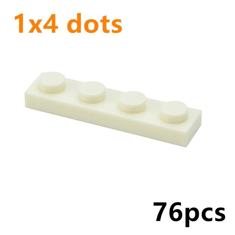 76 шт. DIY Строительные блоки Тонкая пластина 3710 Фигурки 1x4 Точки Кирпичики Конструктор Креативный Размер MOC Совместимый с Игрушками для Ребенка