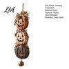 Halloween Hanging Ornaments Stacked Pumpkin Door Hanger, Vintage Jack?O?Lantern Wall Ornament, Maple Leaf Berry Ornament Rustic Fall Harvest Decor