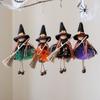 Halloween Witch Ornament Festive Broomstick Angel Hanging Pendant Witch Girl Doll Decoration Playful Halloween Witch Hanging For