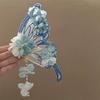 Imitation Pearl Tassel Duckbill Clip Mesh Flower Hair Clip Large Butterfly Hairpin  Daily