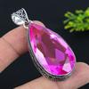 Natural Pink Rubillite Gemstone 925 Sterling Silver Gift Pendant 2.44" Z9q99