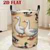 1pc DOKRIY Foldable Laundry Basket with Duck & Goose Watercolor Country - Light Khaki Suitable for Storing Clothes, Towels,, Basket, Canvas Collapsibl